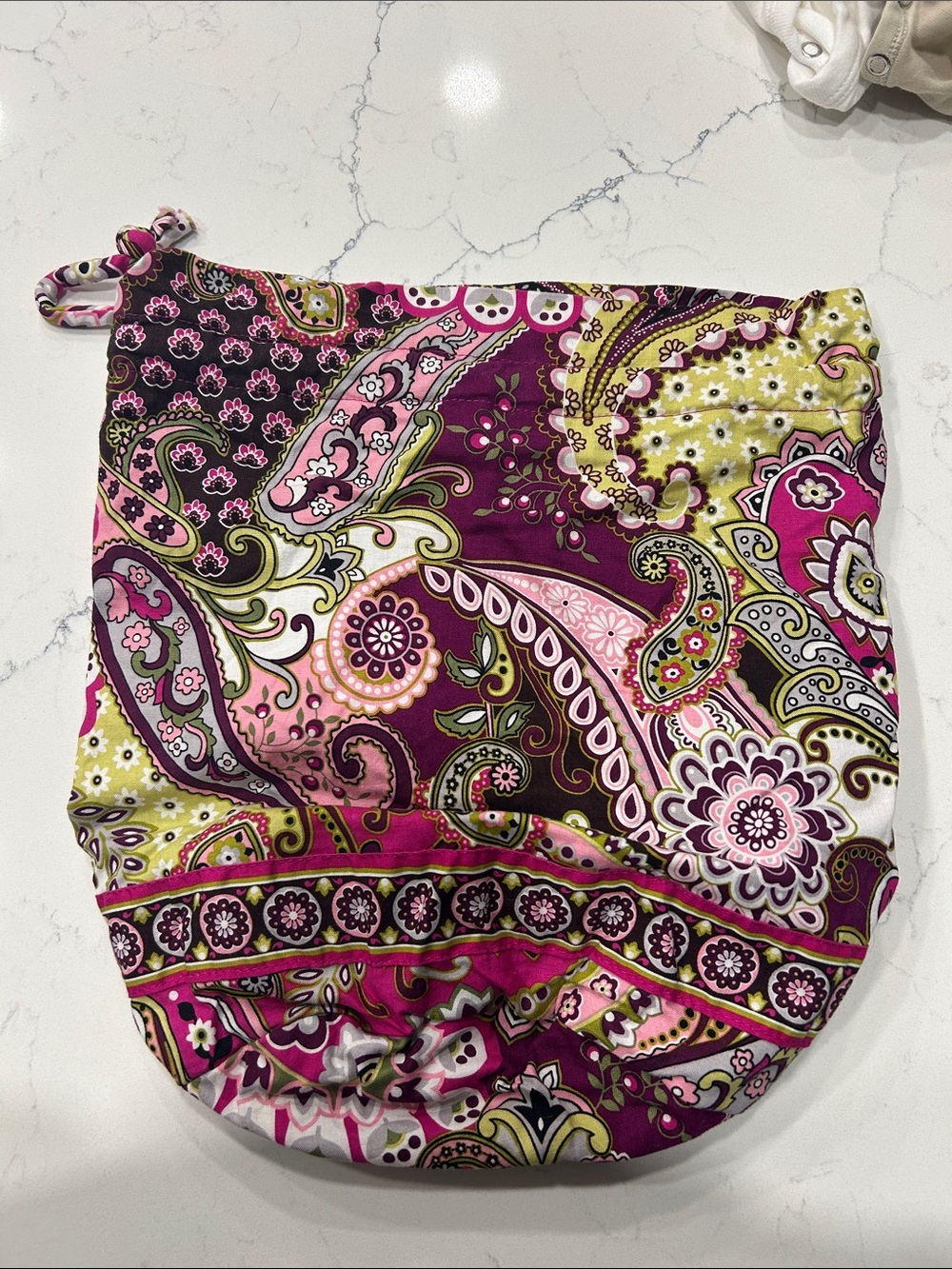 Vera Bradley Pink, Purple & Lime Paisley Drawstring Pouch